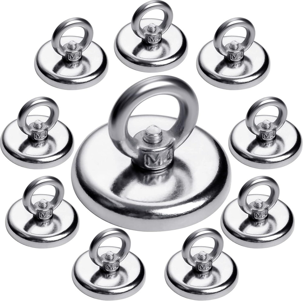 Strong Magnetic Hooks 10 Pack, 100 LBS Pulling Force Rare Earth Neodymium