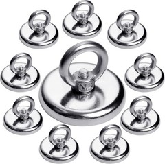 Strong Magnetic Hooks 10 Pack, 100 LBS Pulling Force Rare Earth Neodymium