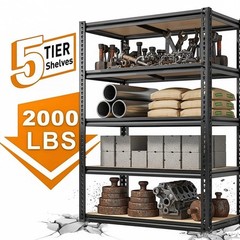 Heavy Duty Metal Storage Rack 5-Tier Adjustable Shelving Unit, Garage or Warehou