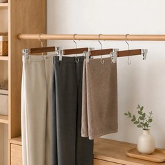Walnut Finish Wood Pant & Skirt Adult Hangers, 3 Count
