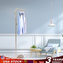 Modern Gold Clothes Rack 170cm Shelf 40cm Hanging Rod with 3* Side Hooks