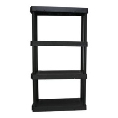 Hyper Tough 4-Tier Plastic Storage Shelf 30″W x 13.8″D x 56.2″H Black New