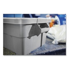 Rubbermaid Commercial BRUTE Tote with Lid, 14 gal, 27.5″ x 16.75″ x 10.75″, Gray