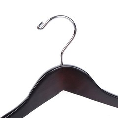 Luxury Wide Shoulder Wooden Hangers 18 Pack with Velvet Bar Smooth Mahogany F…