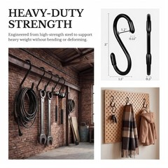10 Pack Vinyl Coated S Hooks, 3 Inch Vinyl Coated S Hook, Heavy Duty Non-Slip