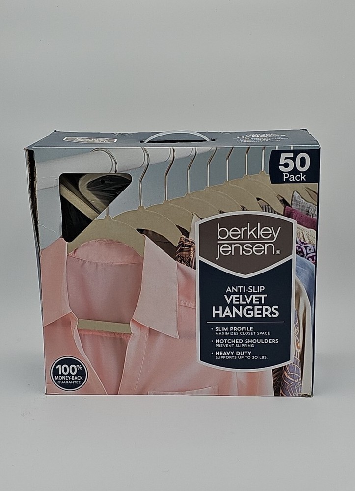 Berkley Jensen Anti-slip Velvet Hangers 50 Pack