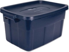 Rubbermaid Roughneck Storage Box Dark Indigo Metallic 14 Gal Stackable Container