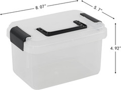 Clear Plastic Storage Bins with Lids – 6-Pack, 3L Latch Boxes with Handles
