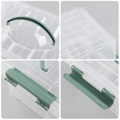 4-Pack 6 Quarts Clear Storage Box Tote Plastic Bins with Lids Organization