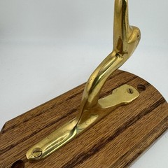 Vintage Solid Brass Mid-Century Modern Wall Mount Duck / Goose Coat / Hat Hook