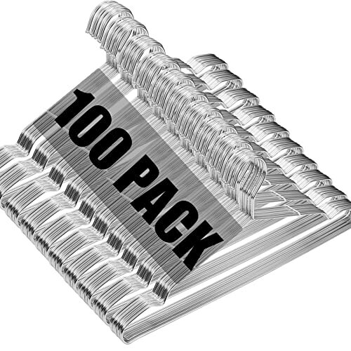 100 Pack Wire Hangers 16.5 in Heavy Duty Metal Hangers Ultra Thin Space Saving