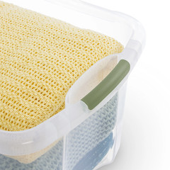 40 Quart Hingelid Clear Storage Box with Latch Lid & Comfort Grip, Da