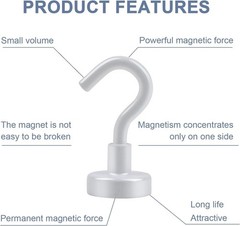 20-Piece Magnetic Hook Set – 30lbs Neodymium Strength for All Your Hanging Needs