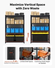 Storage Shelves, 4-Tier Adjustable, 2400 lbs Capacity, Heavy Duty Garage Stor…