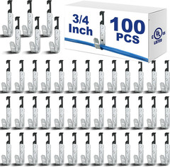 100 Pcs Metal J Hooks Cable Support J Hook Hangers with Bat Wing Heavy Duty G60