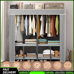 59in Heavy Duty Closet Organizer Syste Freestanding Clothing Racks Clothes Rack