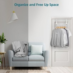 Over The Door Clothes Hanger, Foldable Drying Rack for Coat, Jacket Organizer
