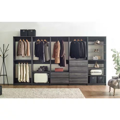 Prosper 32 In. W Gray Tower Unit One-Shelf Two Drawers Wood Closet System