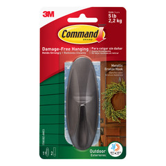 Command Large Outdoor Metallic Bronze Hook [Removable]: 1-pack (Bronze)