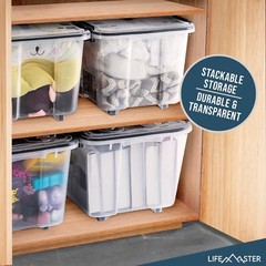 Stackable Storage Box Set – 6 Pieces 19 Quarts Multi-purpose,
