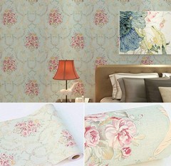 Vintage Floral Self Adhesive Wall Paper Shelf Liner 17.7″W x 100″L, Green