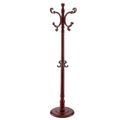 Freestanding Coat Rack Wooden Coat Tree with Stable Large Base & 11 Hooks