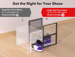 X-Large Shoe Storage Boxes Organizers Clear Plastic Stackable 12 Pack, Shoe Rack