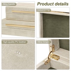 Set of 2 Decorative Box with Lids, Faux Leather Decorative Storage Boxes Mode…
