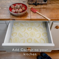 UNSCENTED & Wipe Clean Drawer Liners with a Yellow Lemons Design – Perfect fo…