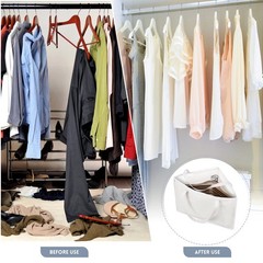 Foldable Triangle Hanger Bag Handles Space Saving 18x13x13.2 Inch White