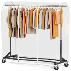 HOKEEPER Heavy Duty Clothing Rack with Cover 450 lbs Z Base Clothes Rack