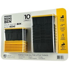 GreenMade MINI BINS 10-Pack Tiny Tote Stackable Storage Heavy Duty Utility Style