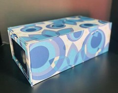 Container Store – Retro Style Decorative Storage Box – Bright Blue Pattern