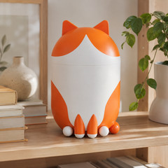IKEA GREJSIMOJS Cat-Shaped Storage Box Lid Orange/White 106.036.46 NEW