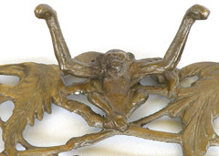 3 MONKEYS SOLID BRASS HOOK RACK 20″ Vintage Whimsical Jungle Decor