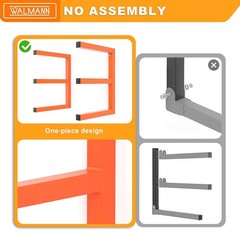 Garage Wall Mounted Lumber Storage Rack, Overhead Heavy Duty One-Piece Design…