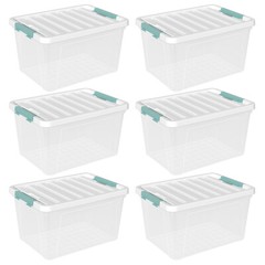 Idotry 35 Qt Stackable Latching Box Plastic Storage Container w/ Lid, 4/6Packs