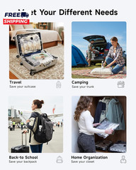 Travel Vacuum Bags 2026 Lastest Wireless Pump 4 Sizes Space Saver Vacuum Bags