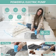Vacuum Travel Bags PA+PE 8 Pack with Pump Space Saver for Clothes Luggage