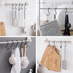 Pack 2.7-inch one-piece S-Shaped Hooks, Used for Hanging, Pot Rack 30 Black