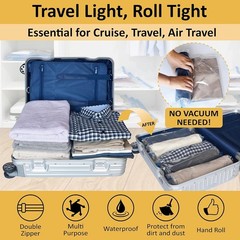 Travel Compression Bags – 12 Durable PA+PE Bags for Ultimate Packing Efficiency
