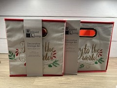 Relaxed Living (Set Of 2) Decorative Storage Bins 10.5×10.5×11 Christmas Holiday