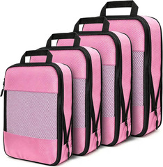 Compression Packing Cubes for Travel Set, Polyester Expandable Luggage Organizer