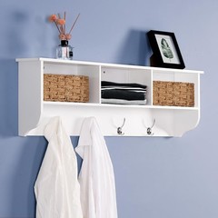 38.6″ Contemporary Wall Mounted Coat Rack W/ Shelf Entryway Hanging Coat Rack W/