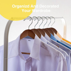 30 Pack Heavy Duty Wooden Hangers with Notches – Walnut Closet Organizers