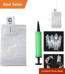 50 Pack Clear Inflatable Air Packaging Bags (4×6 in) with Free Pump for Shipping