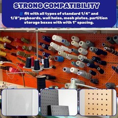 40 PCS 6 Inch/150mm Stainless Steel Pegboard Display Hooks Fits 1/8 & 1/4 In