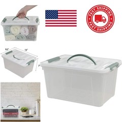Plastic Storage Box 14 Quart with Transparent Design Great for Home Organization