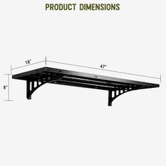 FEBTECH 2-Pack 47×18 Garage Wall Shelves Heavy Duty Metal Storage Rack