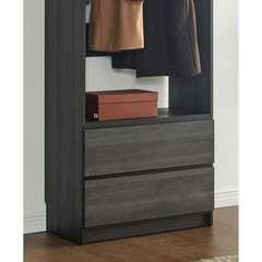 Prosper 32 In. W Gray Tower Unit One-Shelf Two Drawers Wood Closet System
